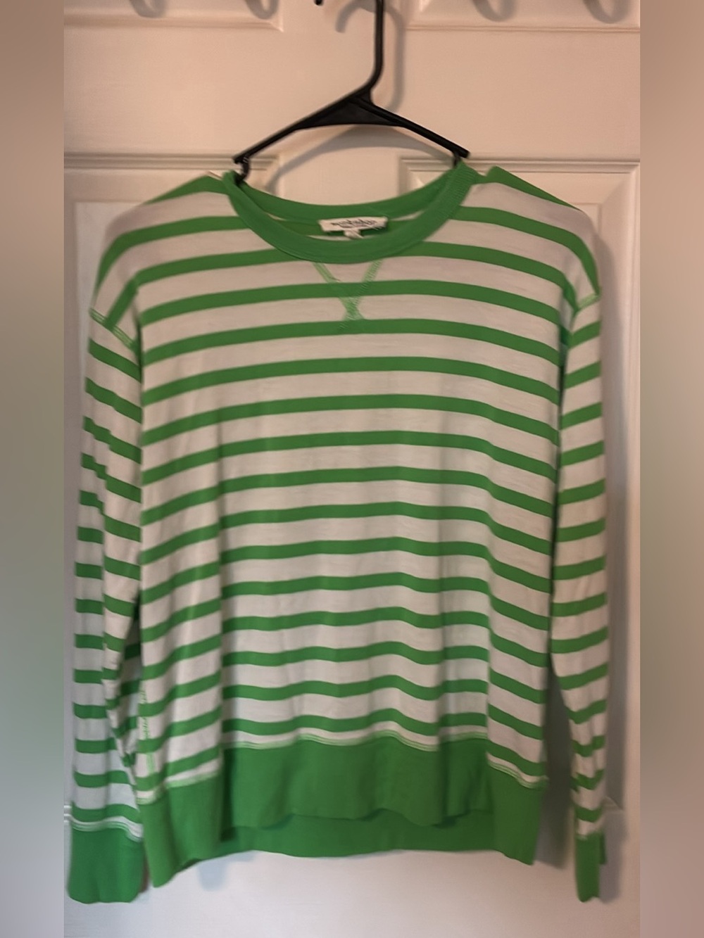 Workshop Republic Clothing Green & White Striped Long Sleeve